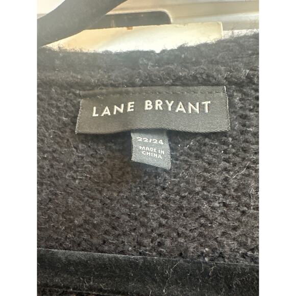Lane Bryant Black, White, Tan, and Light Pink Open Front Knitted Cardigan - Picture 5 of 7